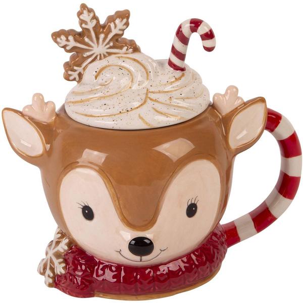 Home Essentials Reindeer Mug with Topper