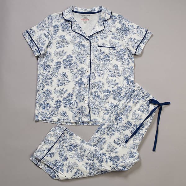 Womens Poppy & Clay Scenic Floral Capri Pajama Set - image 