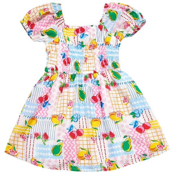 Toddler Girl Japna Kiwi Smocked Fruit Puff Dress - image 