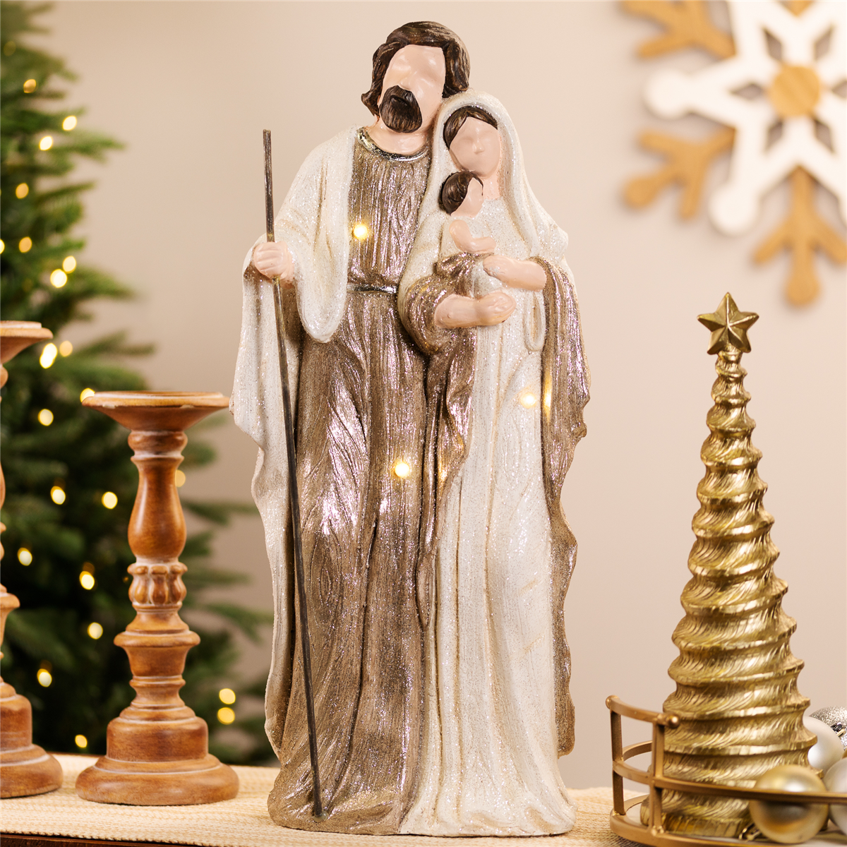 Northlight Lighted Glittery Holy Family Christmas Decoration