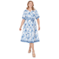 Plus Size Ruby Rd. French Riviera Floral Toile Tiered Midi Dress - image 1
