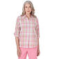 Womens Alfred Dunner Miami Beach Woven Plaid Top - image 1