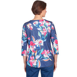Womens Alfred Dunner In Full Bloom Placed Floral Tee