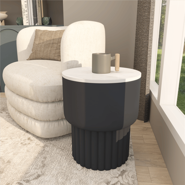 9th & Pike® Modern Black Metal Accent Table
