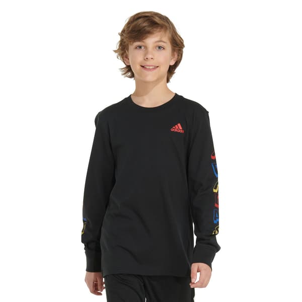 Boys &#40;8-18&#41; adidas&#40;R&#41; Long Sleeve Lineage Stack Tee - image 