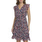 Womens Tommy Hilfiger Flutter Sleeve V Neck Print Chiffon Dress - image 1