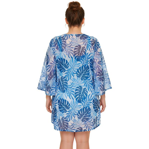 Plus Size Cover Me Tropical Onion Skin Tunic Swim Cover-Up
