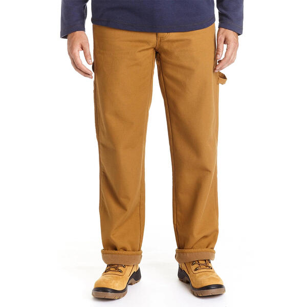 Mens Stanley Canvas Bonded Fleece Lined Carpenter Pants - image 