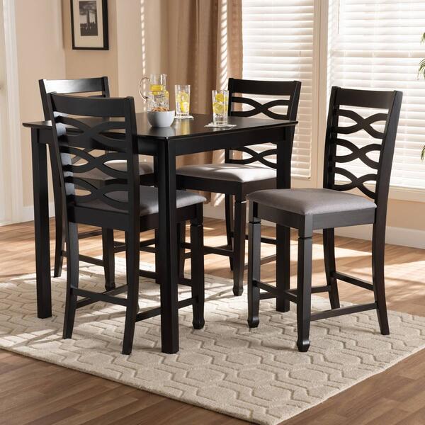 Baxton Studio Lanier 5pc. Wooden Pub Style Set - image 
