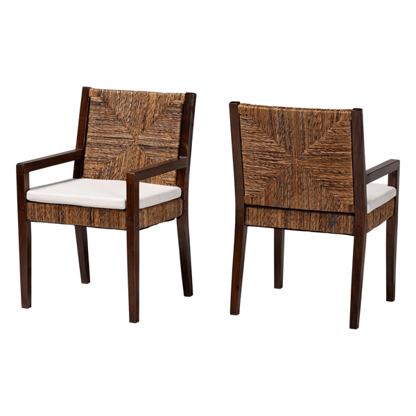 bali & pari Cordoba 2pc. Handwoven Seagrass Armchairs