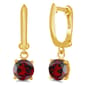Gemstone Classics(tm) Gold over Silver Garnet Drop Earrings - image 1