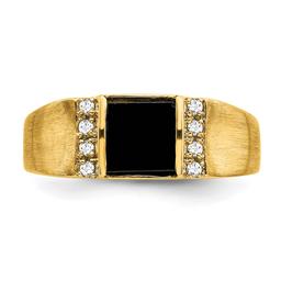 Mens Gentlemen’s Classics™ 14kt. Gold Onyx & 1/8ctw. Diamond Ring
