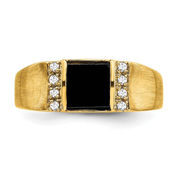 Mens Gentlemen’s Classics™ 14kt. Gold Onyx & 1/8ctw. Diamond Ring