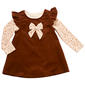 Baby Girl (12-18M) René Rofé® Bow & Leopard Corduroy Jumper Dress - image 2