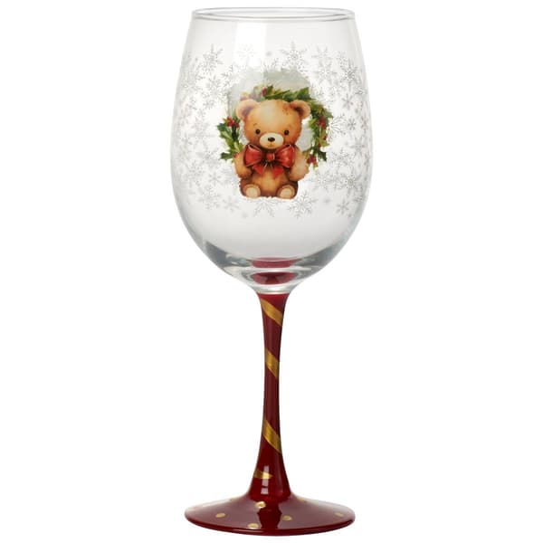 Home Essentials Winterberry Lane Holiday Bear Goblet - image 