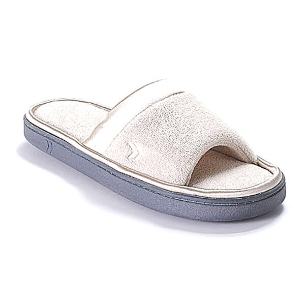 Womens Isotoner Microterry Satin Slide Slippers - image 