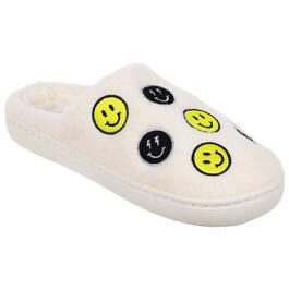 Womens Capelli New York Wool Scuff Slippers w/Multi Smiley Face