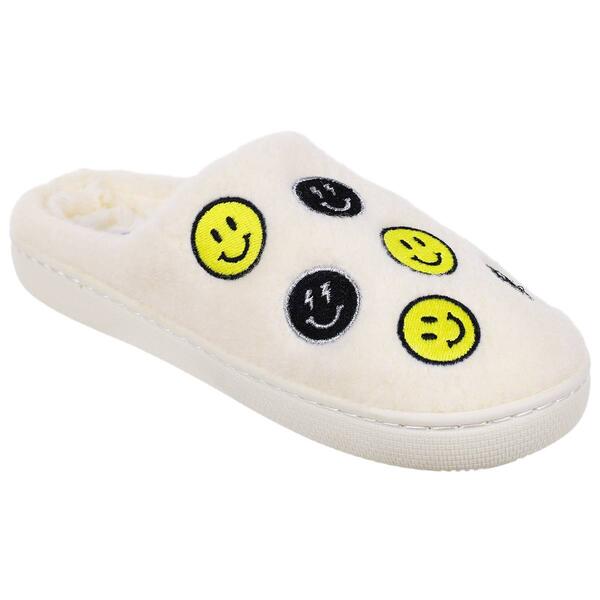 Womens Capelli New York Wool Scuff Slippers w/Multi Smiley Face - image 