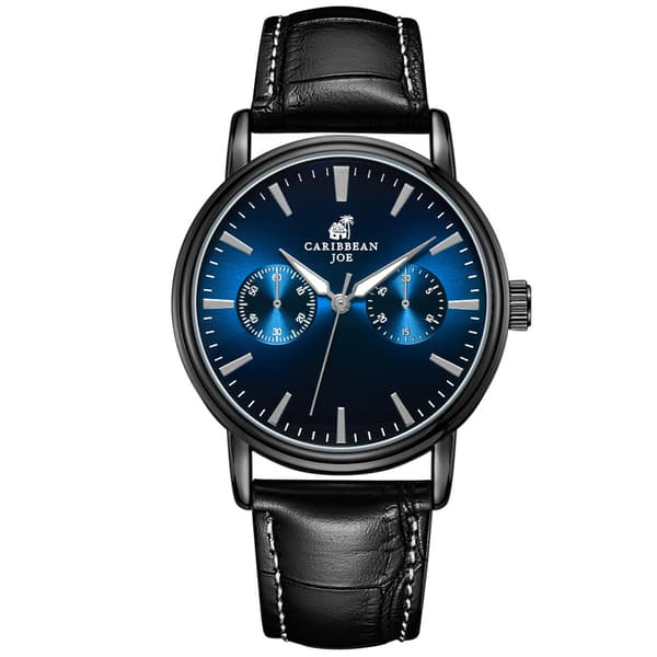 Mens Caribbean Joe Gunmetal-Tone Blue Dial Watch - CJ7155GU - image 