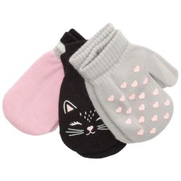 Toddler Girl Addie & Tate 3pk. Striped, Cats, & Hearts Mittens
