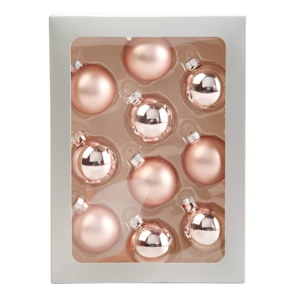 Set of 10 1.7in. Pink Glass Ornaments - image 