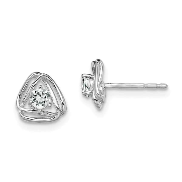 Gemstone Classics&#40;tm&#41; 14kt. White Gold Topaz Stud Earrings - image 