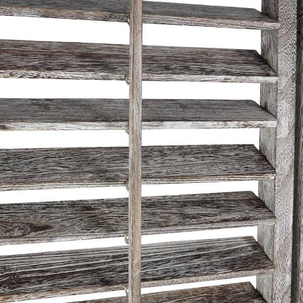 9th & Pike® Rustic White Wood Room Divider Screen