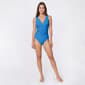 Womens Cupshe Solid Ruched Scalloped One Piece Swimsuit - image 1