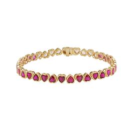 Gianni Argento Hearts Lab Grown Ruby Ombre Bracelet