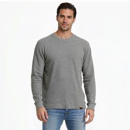 Mens Mountain Ridge Heavyweight Thermal Long Sleeve Crew Tee
