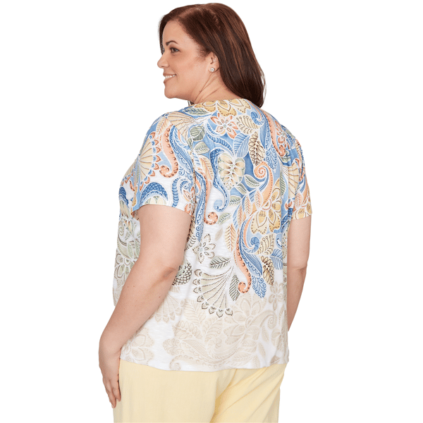Plus Size Alfred Dunner Out Of The Blue Ombre Paisley Tee