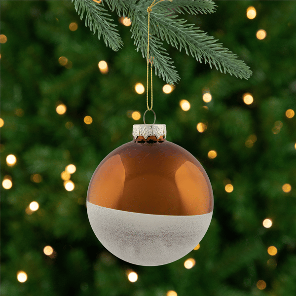 Northlight 4ct. Dual Color Glass Christmas Ball Ornaments - image 