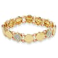 Nine West Gold-Tone Crystal & Pink Stones Stretch Bracelet - image 1
