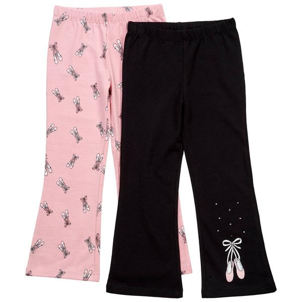 Girls (4-6x) Sweet Butterfly® 2pk. Ballerina Flared Leggings