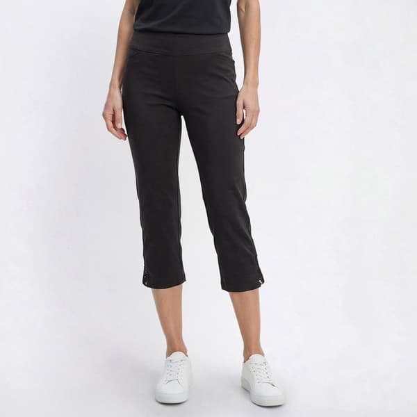 Womens Napa Valley Solid Lace Hem Capris