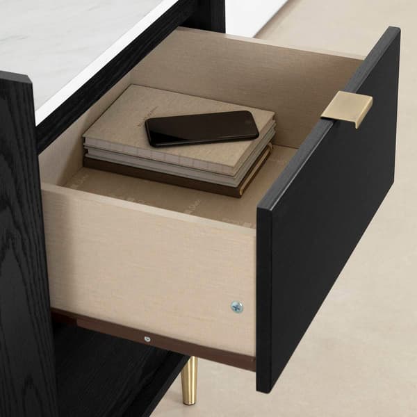 South Shore Hype 2-Drawer Nightstand w/Faux Carrara Marble