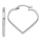 Gold Classics(tm) 14kt. White Gold Polish Heart Hoop Earrings - image 1