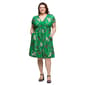 Plus Size 24/7 Comfort Apparel Green Floral Pocket Dress - image 2
