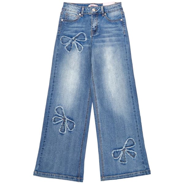 Girls(7-16) 1st Kiss(R) Wide Leg Bow Patch Jeans - image 