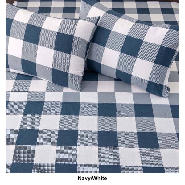 Freshfolds Premium Turkish Cotton Plaid Flannel 4pc. Sheet Set