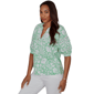 Womens Ruby Rd. Hothouse Florals Puff Sleeve Blouse - image 3
