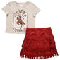 Girls (7-12) Tween Diva Lets Go Girl Western Tee w/ Fringe Skort - image 1