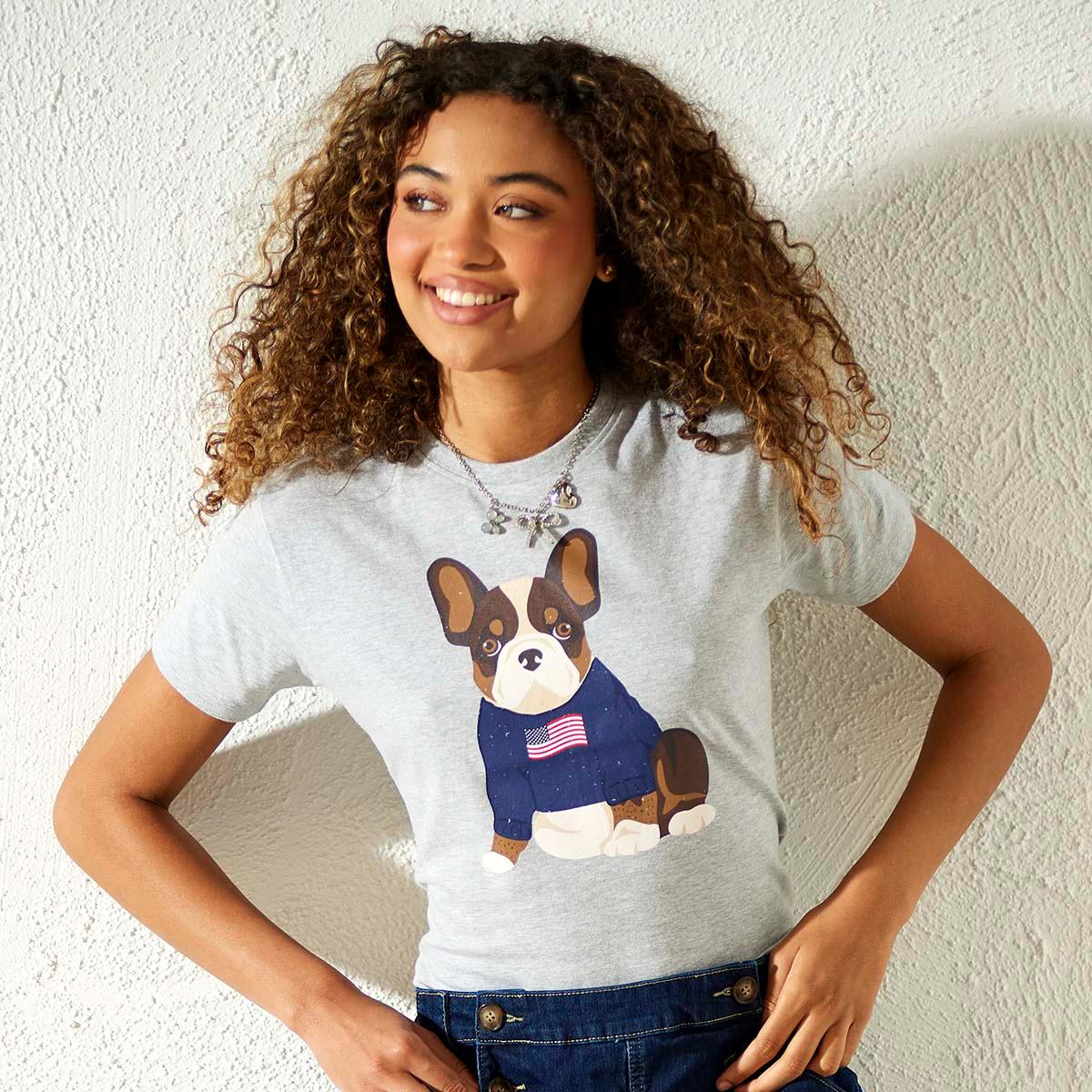 Juniors Attitude Not Included Dog in Sweater Graphic Tee