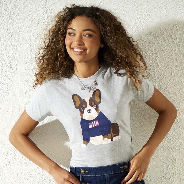 Juniors Attitude Not Included Dog in Sweater Graphic Tee - image 
