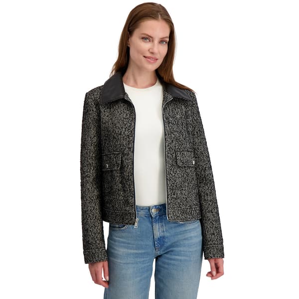 Womens Laundry By Shelli Segal Single Breasted Faux Wool Coat