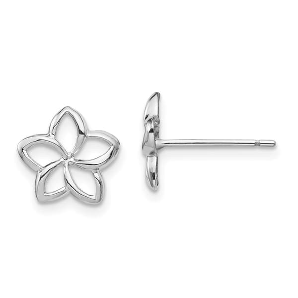 Gold Classics(tm) 14kt. Plumeria Cutout Post Earrings - image 