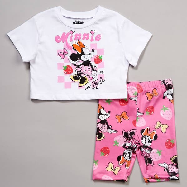 Toddler Girl Disney Minnie In Style Tee & Bike Short Set - image 