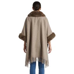 Womens Modena Faux Fur with Snap Closure Ruana