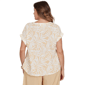 Plus Size Emaline Verde Grove II Short Roll Sleeve Leaf Blouse - image 2