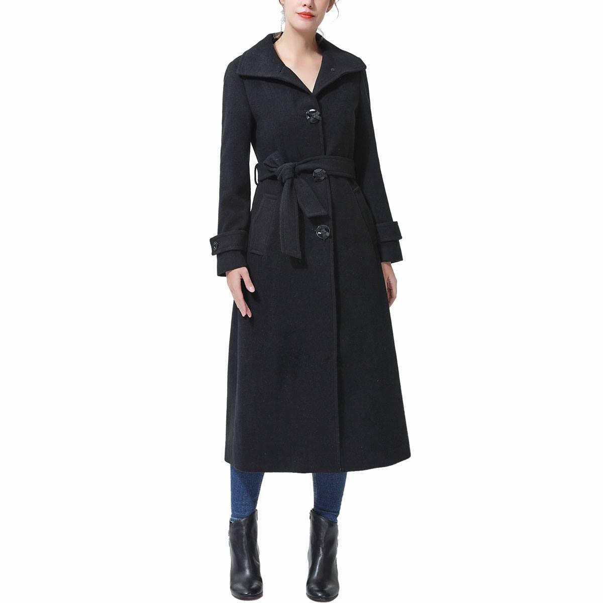 Womens BGSD Full Length Long Wool Trench Coat
